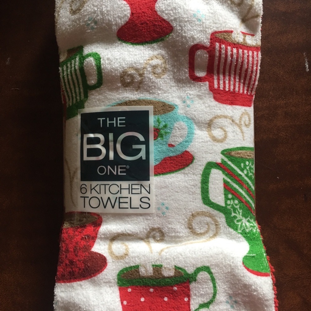 NWT Coffee/Tea 6 pack kitchen towels Christmas gift!